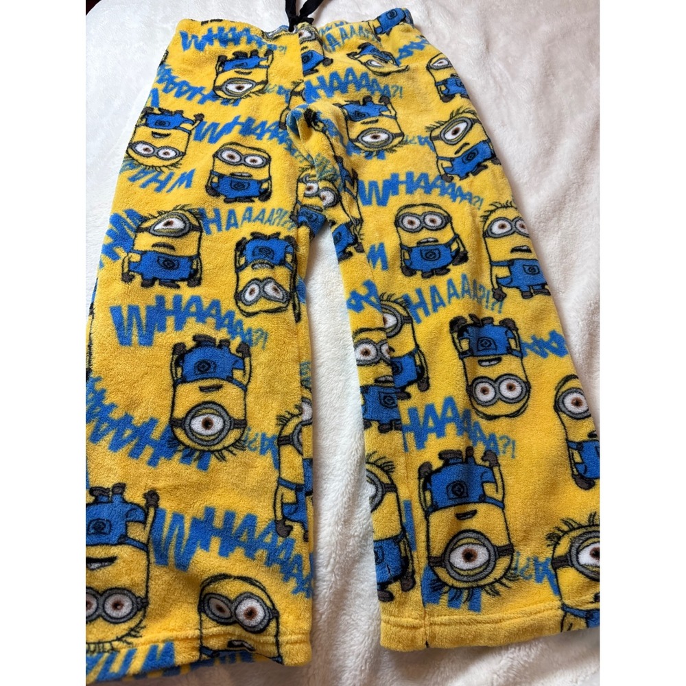Despicable Me Minions Fleece Pajama Pants Yellow Blue Sleepwear Boys Medium 8-10